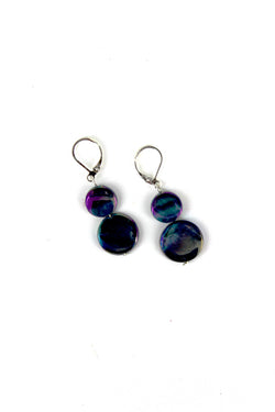 Navy Mother of Pearl Earring