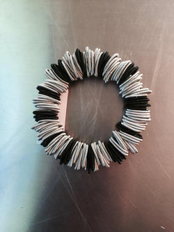 Black and Silver Spring Ring Bracelet