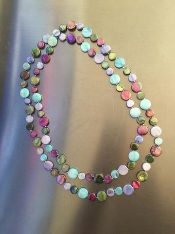 Mauve Multi Single Strand Mother of Pearl Necklace
