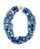 Peri/Navy 5 Strand Mother of Pearl Necklace
