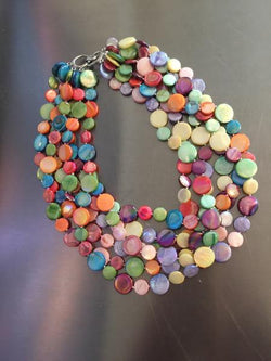 Fruit Salad 5 Strand Mother of Pearl Necklace