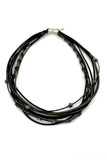 Black Mixed Texture Short Piano Wire Necklace