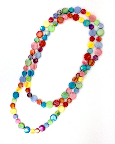 Fruit Salad Single Strand Mother of Pearl Necklace
