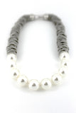 Silver Spring Ring Necklace with White Mother of Pearls