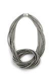 Silver Large Knot Piano Wire Necklace
