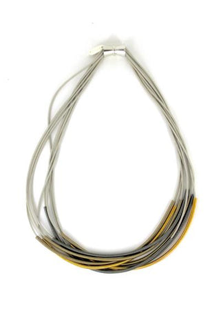 Silver Piano Wire Necklace w. Multi Sleeve